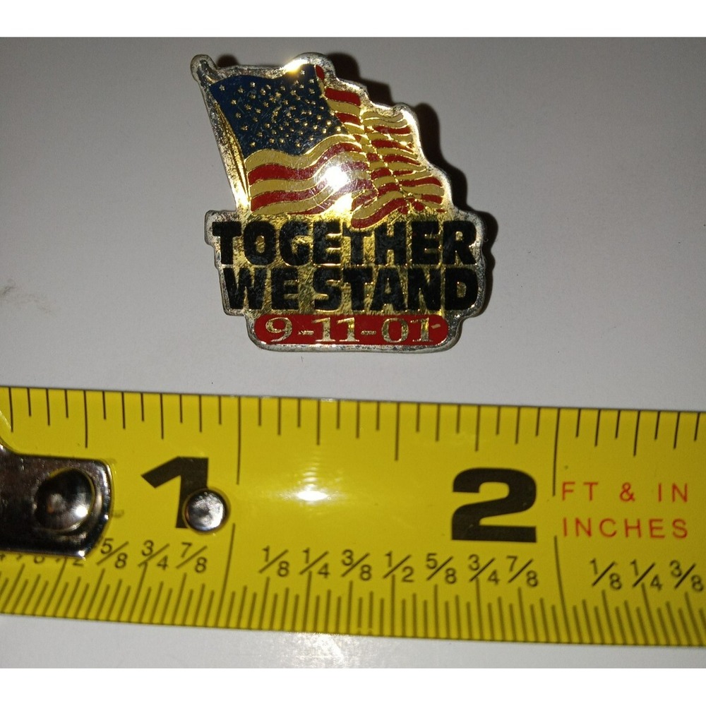 Together We Stand 9-11-01 Pin American Flag Pin 9/11 Remembrance Pin Tack Pin